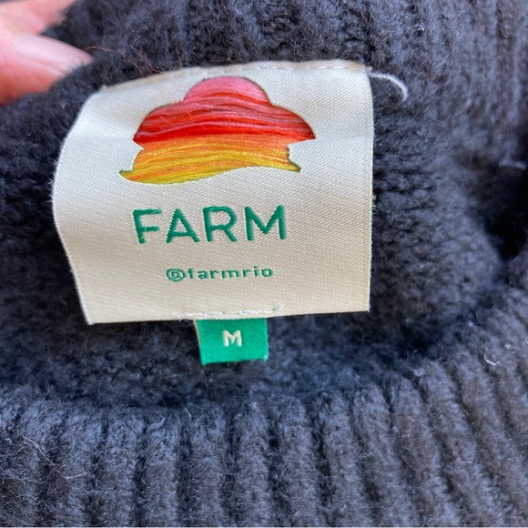 Farm Rio Black Cherry Adorned Crewneck Pullover Sweater, Sz M *See Description* - Picture 11 of 16